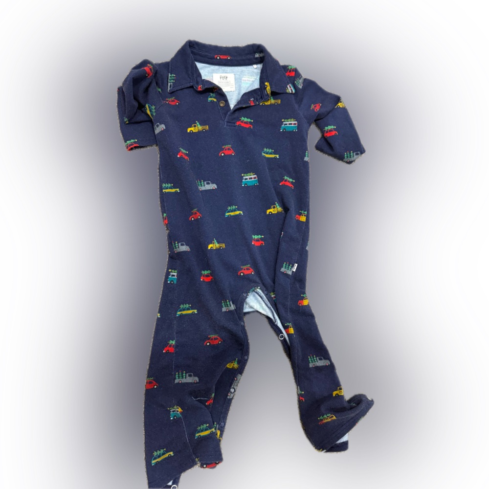 Little sleepies Christmas One Piece with Colorful Christmas trucks